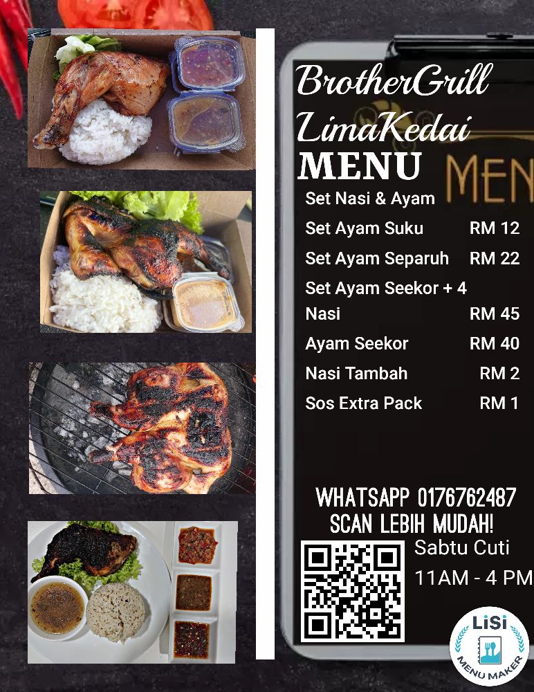 QR menu generated by lisi menu maker app.