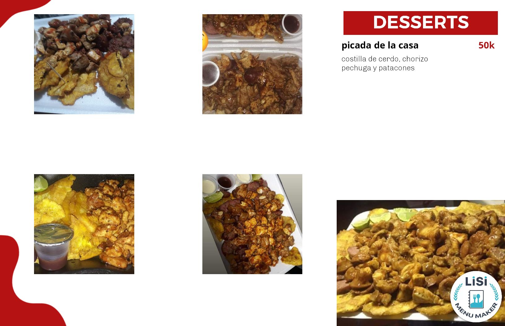 QR menu generated by lisi menu maker app.