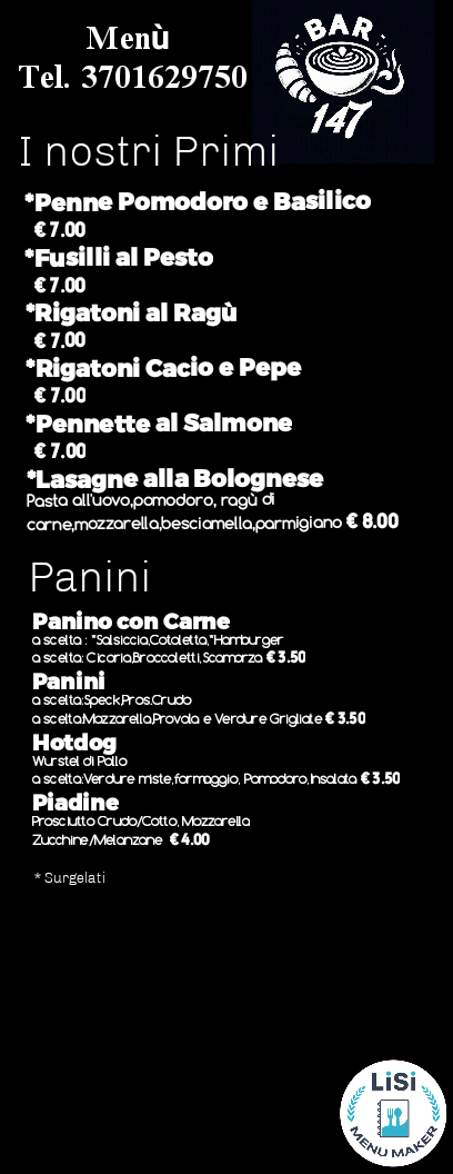 QR menu generated by lisi menu maker app.
