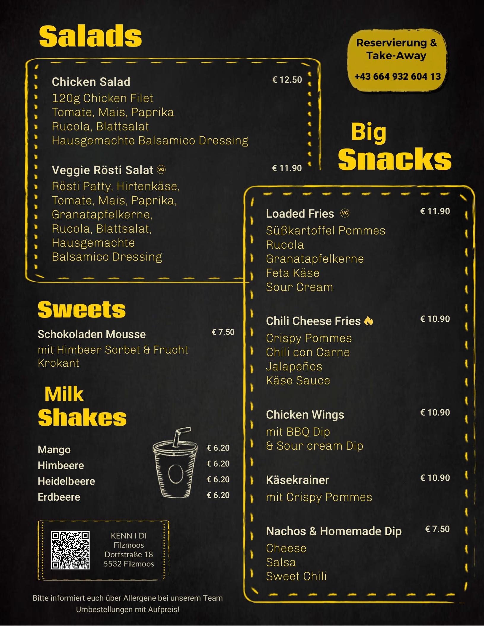 QR menu generated by lisi menu maker app.