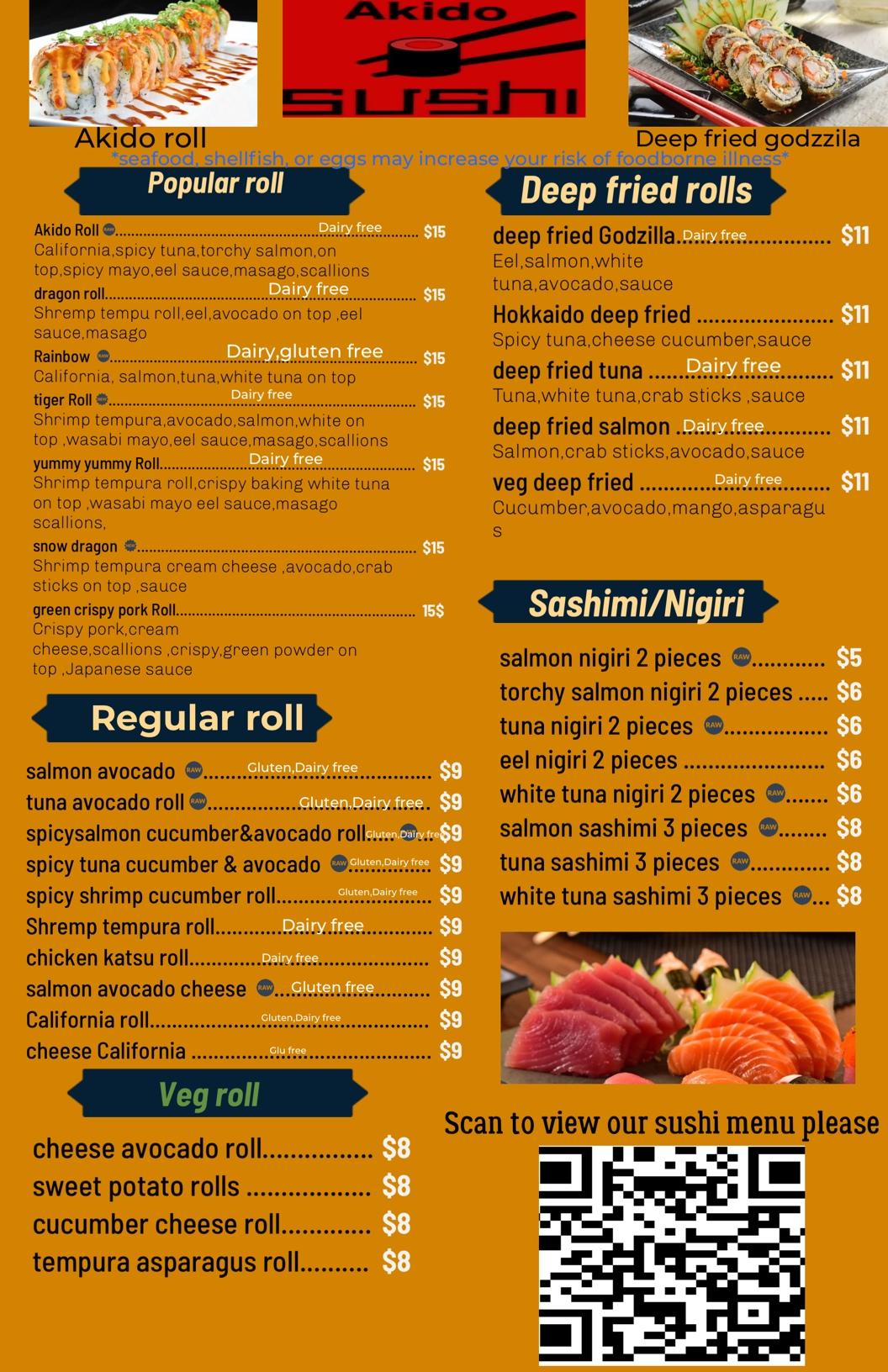 QR menu generated by lisi menu maker app.