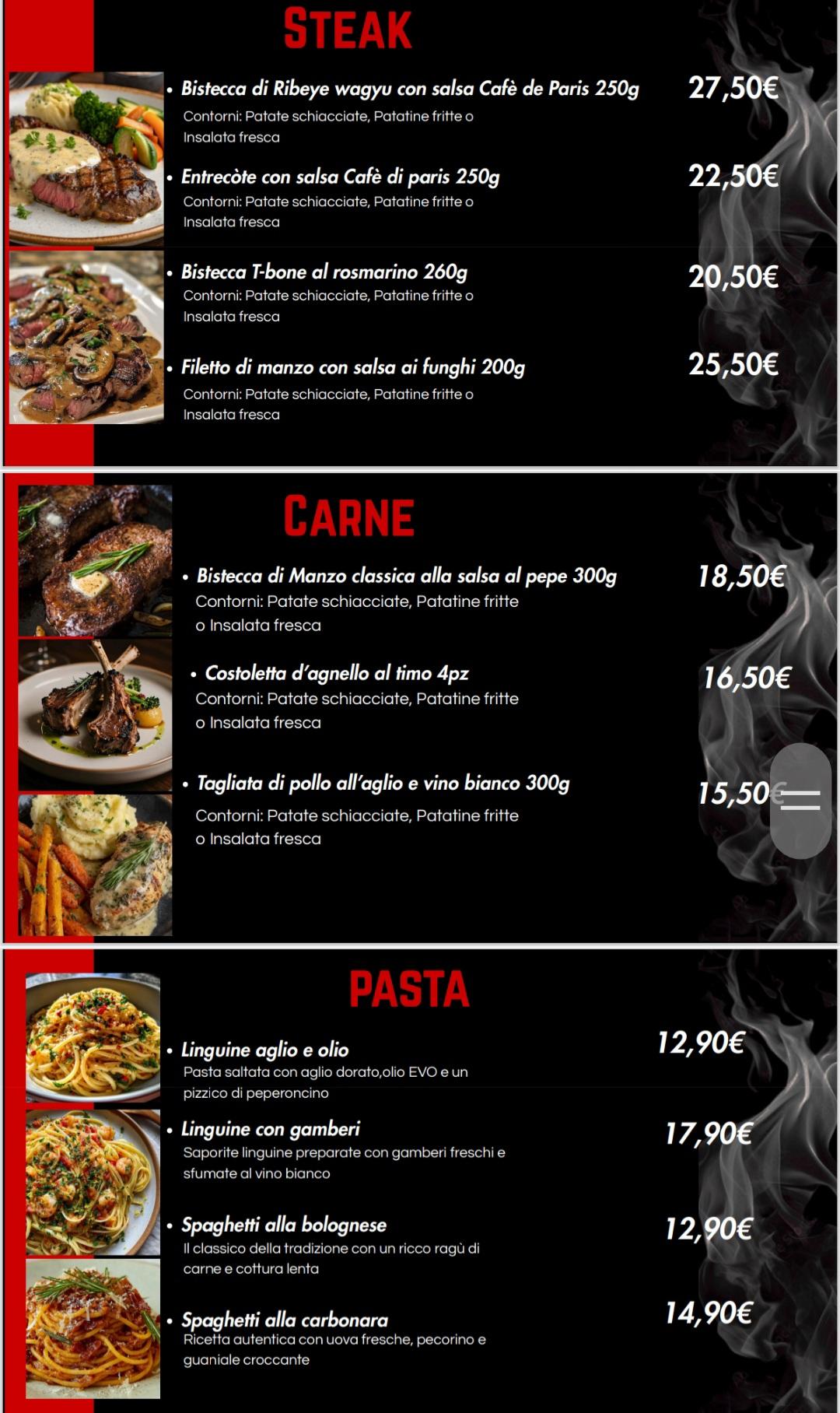 QR menu generated by lisi menu maker app.