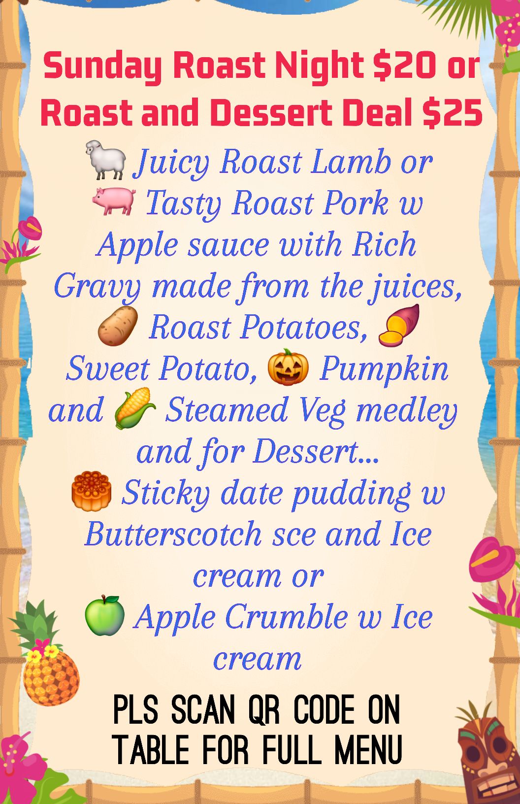 QR menu generated by lisi menu maker app.