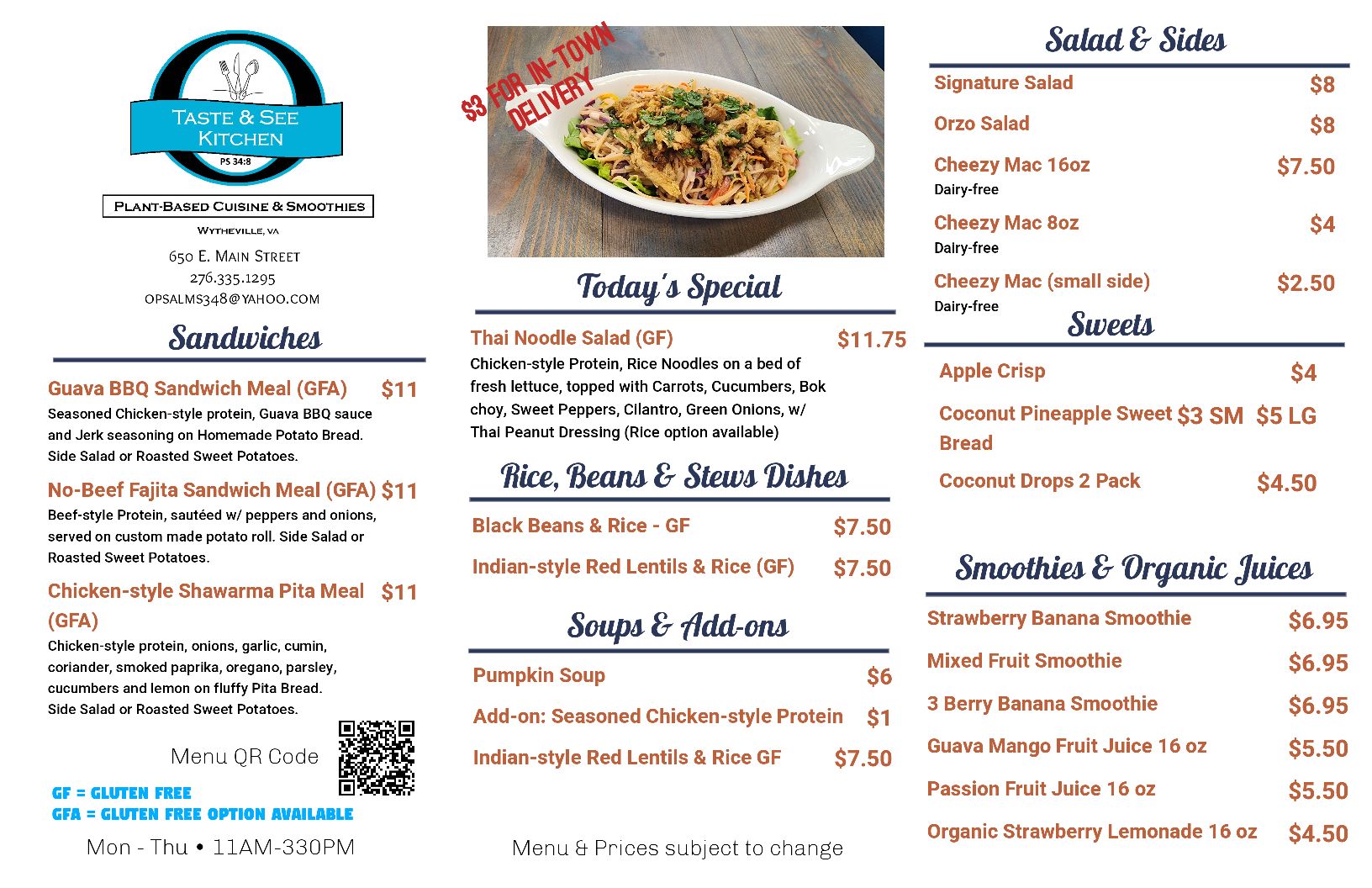QR menu generated by lisi menu maker app.